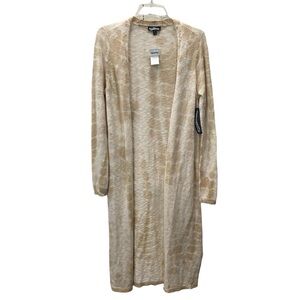 NWT Freshman 1996 Duster Long Cardigan Sz S Beige White Tie Dye BOHO Women's